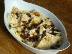 uncooked bread and butter pudding