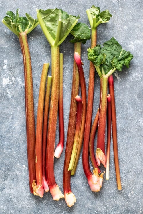An image of sticks of rhubarb