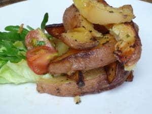 baked potato wedges after cooking