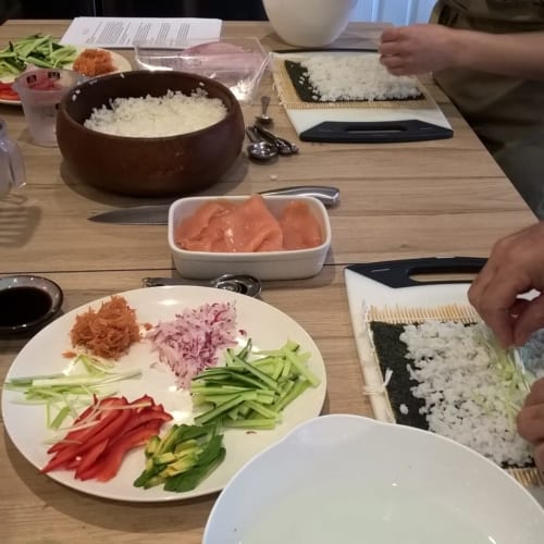 an image of ingredients during a cookery class
