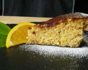 A piece of orange & hazelnut cake