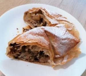 An image of Apple, cinnamon & walnut strudel