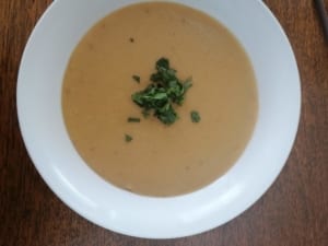 A plate of Thai red lentil soup