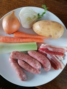 A plate of pasty ingredients