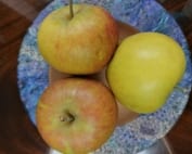 an image of three Cox apples