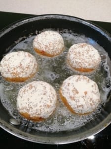 An image of frying nut rissoles