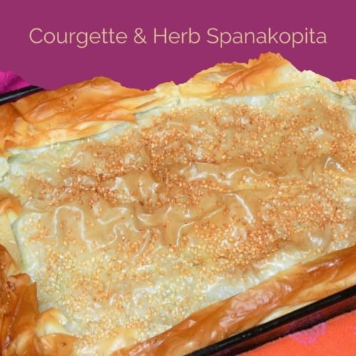 An image of Courgette & herb spanakopita