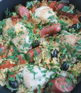 An image of chicken & chorizo paella