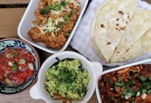 A selection of Mexican food