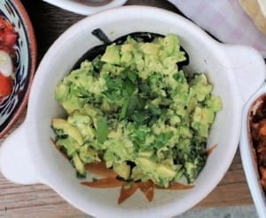 A bowl of minty guacamole