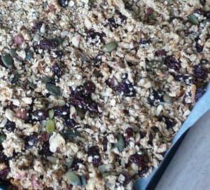 an image of a tray of homemade granola