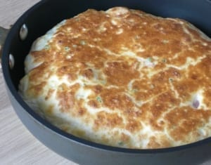 an image of a ham and cheese souffle omelette